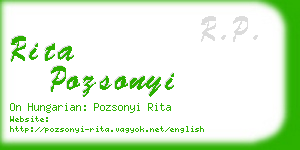 rita pozsonyi business card